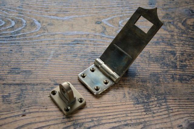 NO.7374 古い真鍮鋳物の掛金 162mm 検索用語→Aアンティークビンテージ
