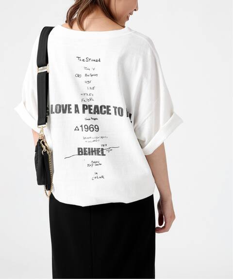 新品ドゥーズィエムクラス Deuxieme Classe★LOVE A PEACE バックプリント白Tシャツ