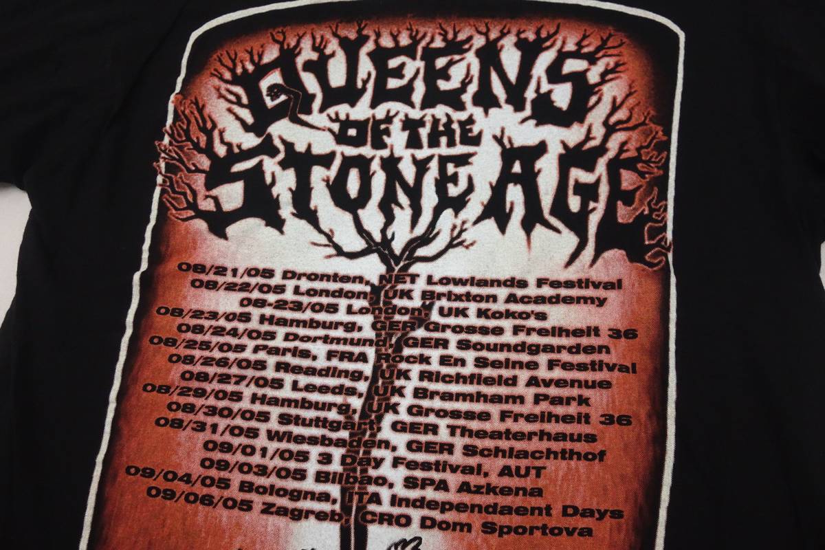 【送料無料】美品 超レア QUEENS OF THE STONE AGE 2005年 Lullabies to Paralyze ヨーロッパツアー Tシャツ メンズ M 黒