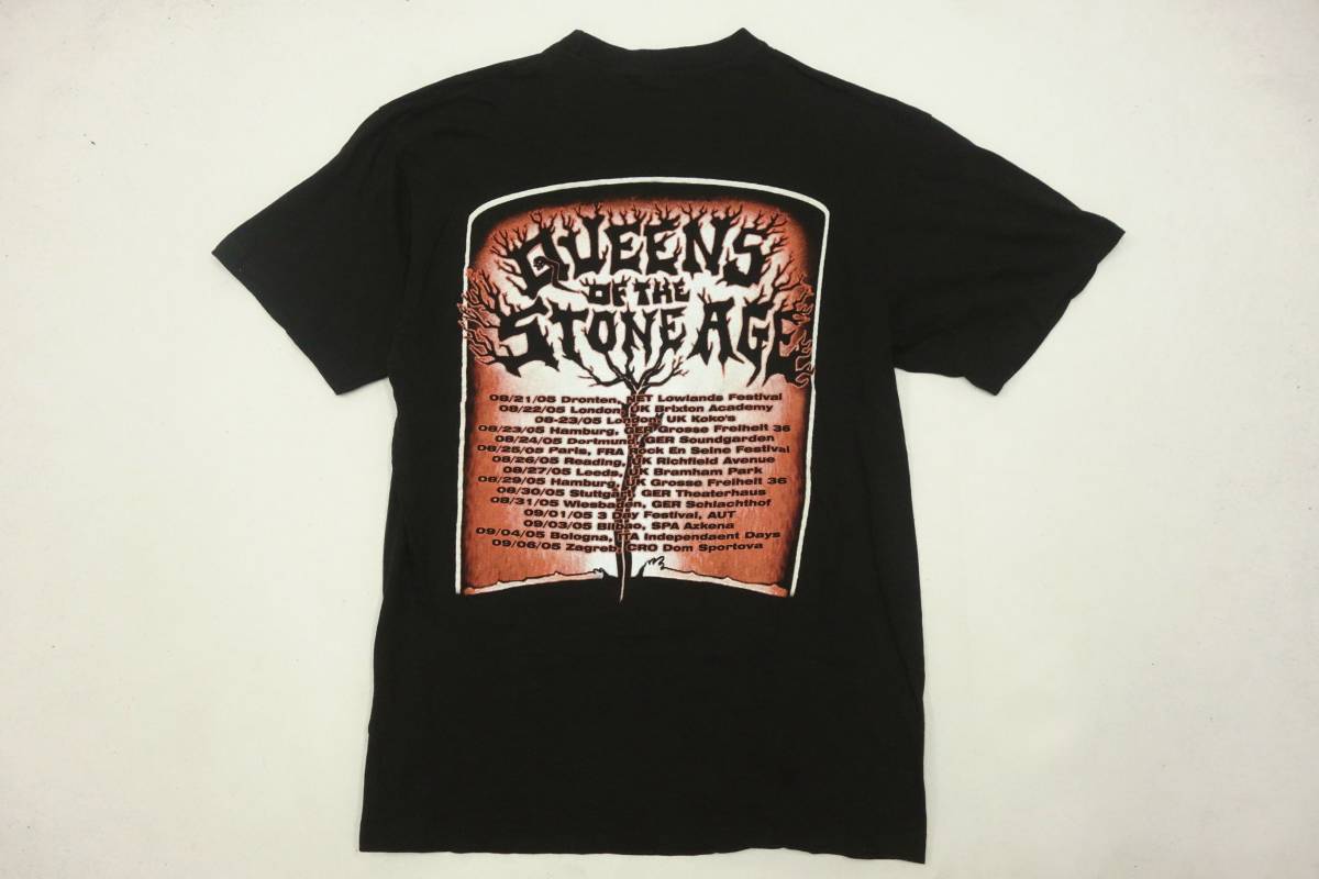 【送料無料】美品 超レア QUEENS OF THE STONE AGE 2005年 Lullabies to Paralyze ヨーロッパツアー Tシャツ メンズ M 黒