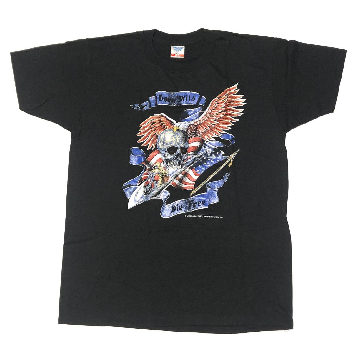 70's 鬼レア ビンテージ ハーレーTシャツ スカルライダー カナダ製 スペシャル DEAD STOCK デッドストック(黒,L) MADE IN CANADA_画像1