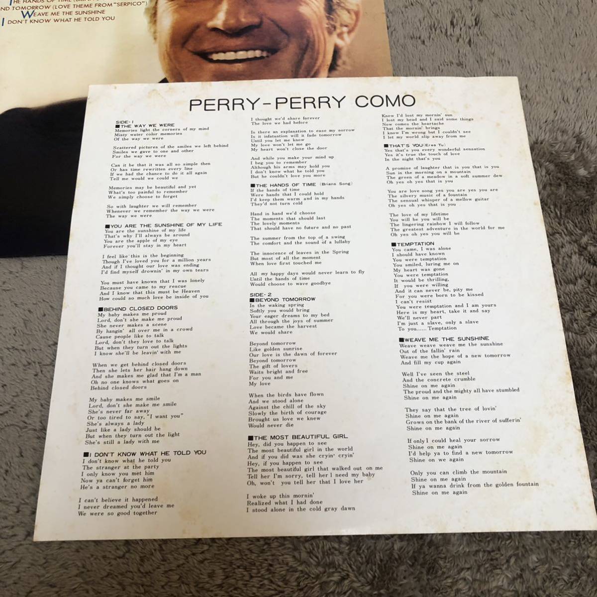 PERRY COMO ペリーコモ / 追憶 / LP レコード / RCA5176 / ライナー有 / 洋楽ポップス /_画像5