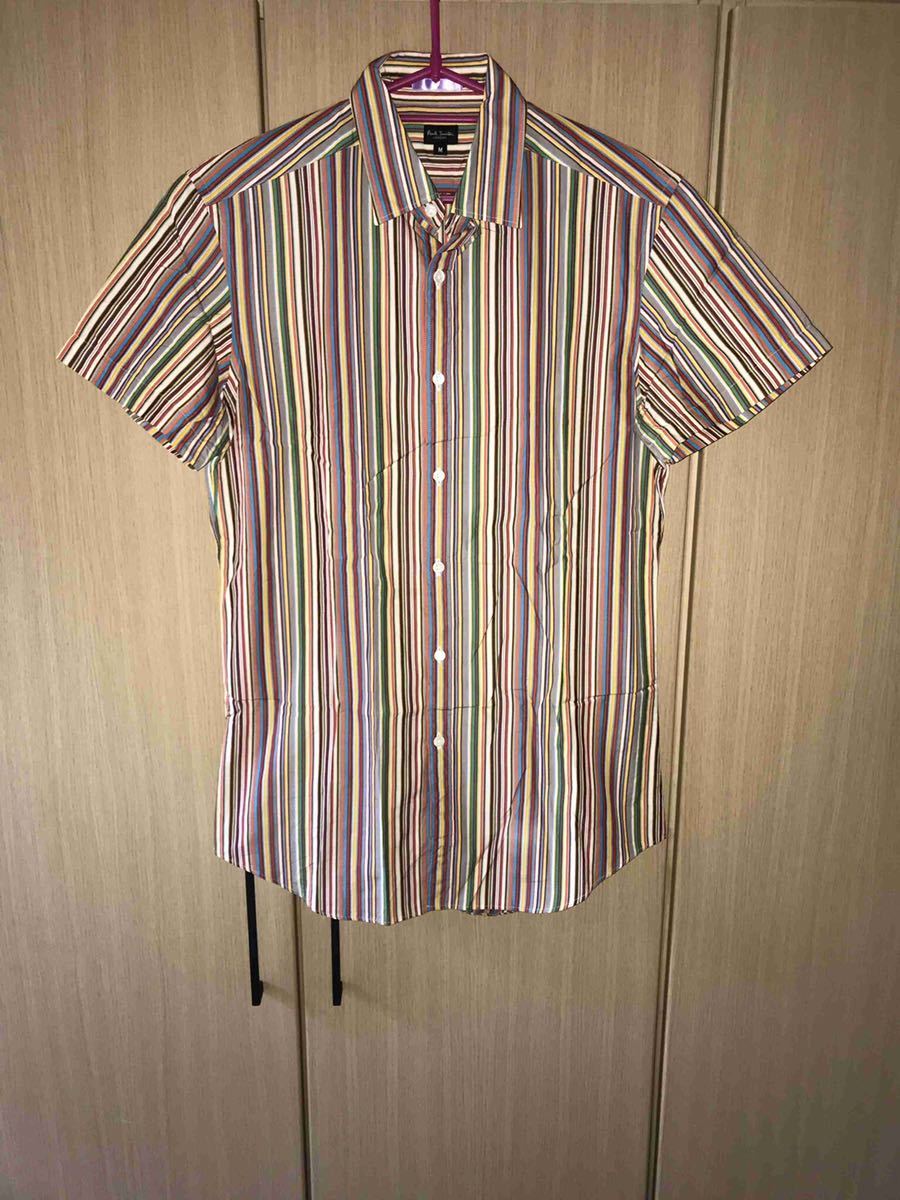 正規 Paul Smith ポールスミス マルチストライプ S/S 半袖 シャツ M