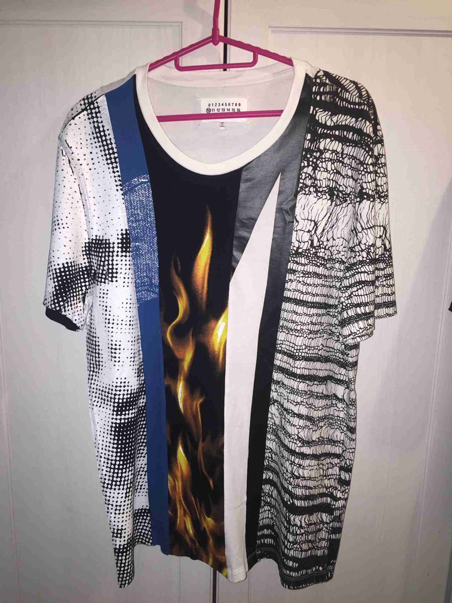 正規 未使用 15SS MAISON MARTIN MARGIELA 10 メゾン マルタン マルジェラ アーティザナル ファイヤー 切替 Tシャツ 46 定価 \48,600