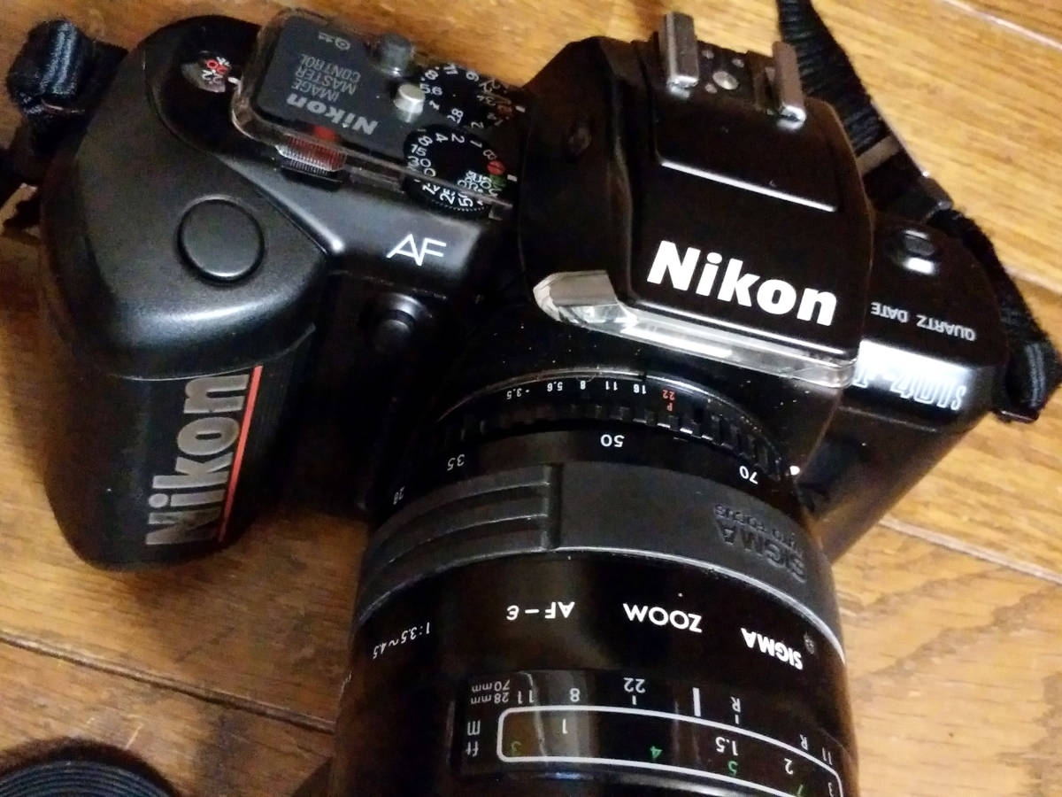 Nikon ニコン 一眼レフ フィルムカメラ F-401s レンズ シグマ ZOOM AF-ε 1:3.5-4.5 f=28-70mm AF-E_画像3