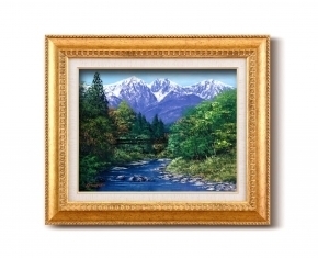 *[ free shipping ] wide . peace . oil painting amount F6 gold [ white horse peak ]*