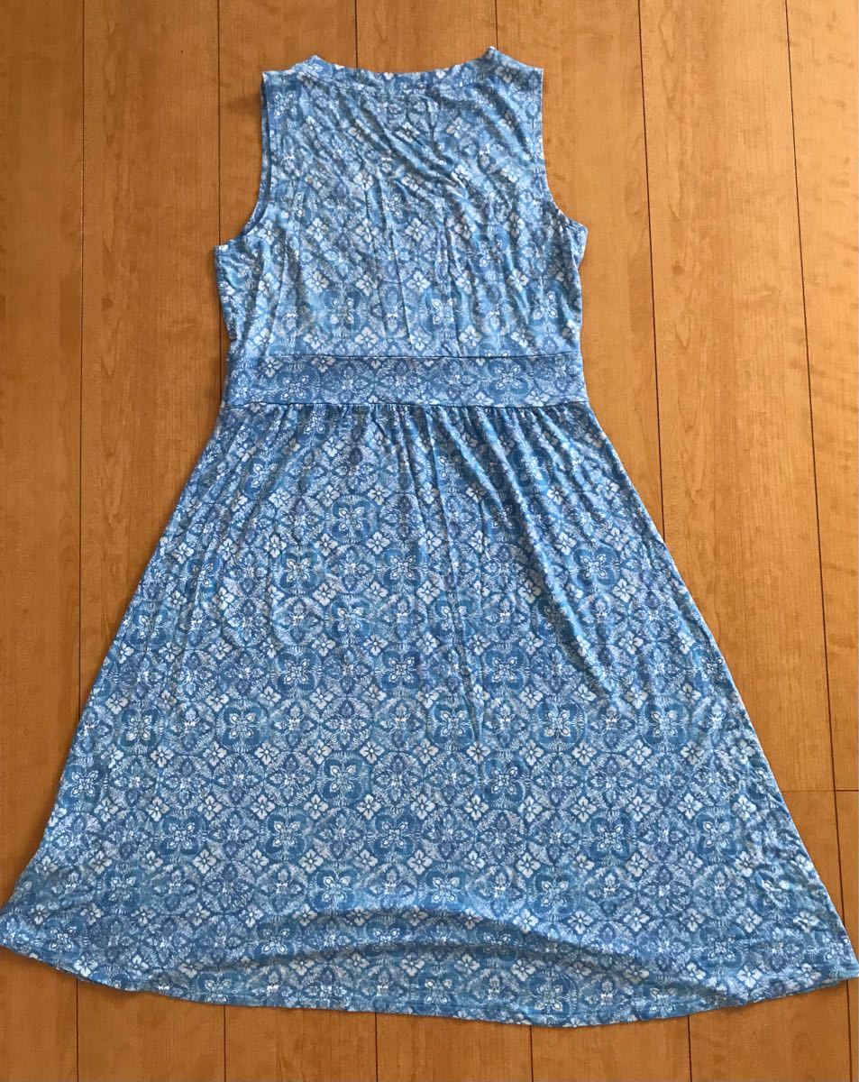 【未使用】L.L.BEAN　ジャージーワンピース　サマードレス　Lサイズ　水色