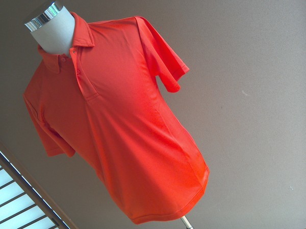 a新品 送料無料 ｍｈ3 ポロシャツ オレンジ 150サイズ　 ストレッチ素材 ドライメッシュ 伸びる 男女兼用半袖　_画像9