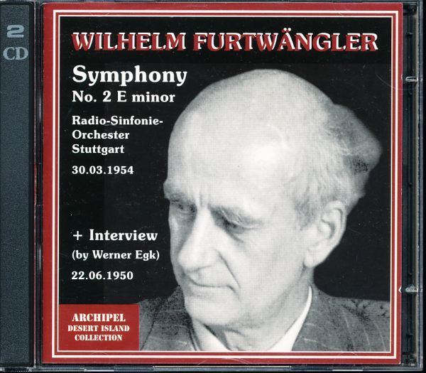 2CD フルトヴェングラー：シュトゥットガルト放送響 - フルトヴェングラー：交響曲第2番(1954)＋インタビュー 4枚同梱可 4B0009IE6OOの画像1