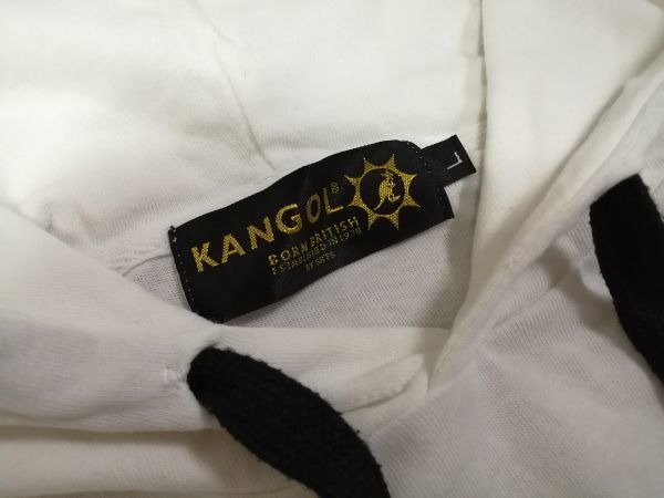 kkaa1478 ■ KANGOL ■ カンゴール パーカー トップス カットソー Tシャツ フーディー 半袖 プルオーバー ビッグシルエット コットン 白 L_画像8