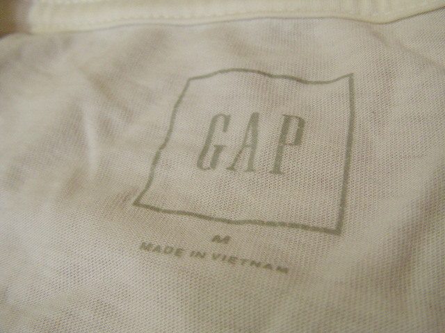 sue736 GAP Gap мужской короткий рукав футболка "теплый" белый #. карман # одноцветный внутренний простой тонкий хлопок 100 M размер 