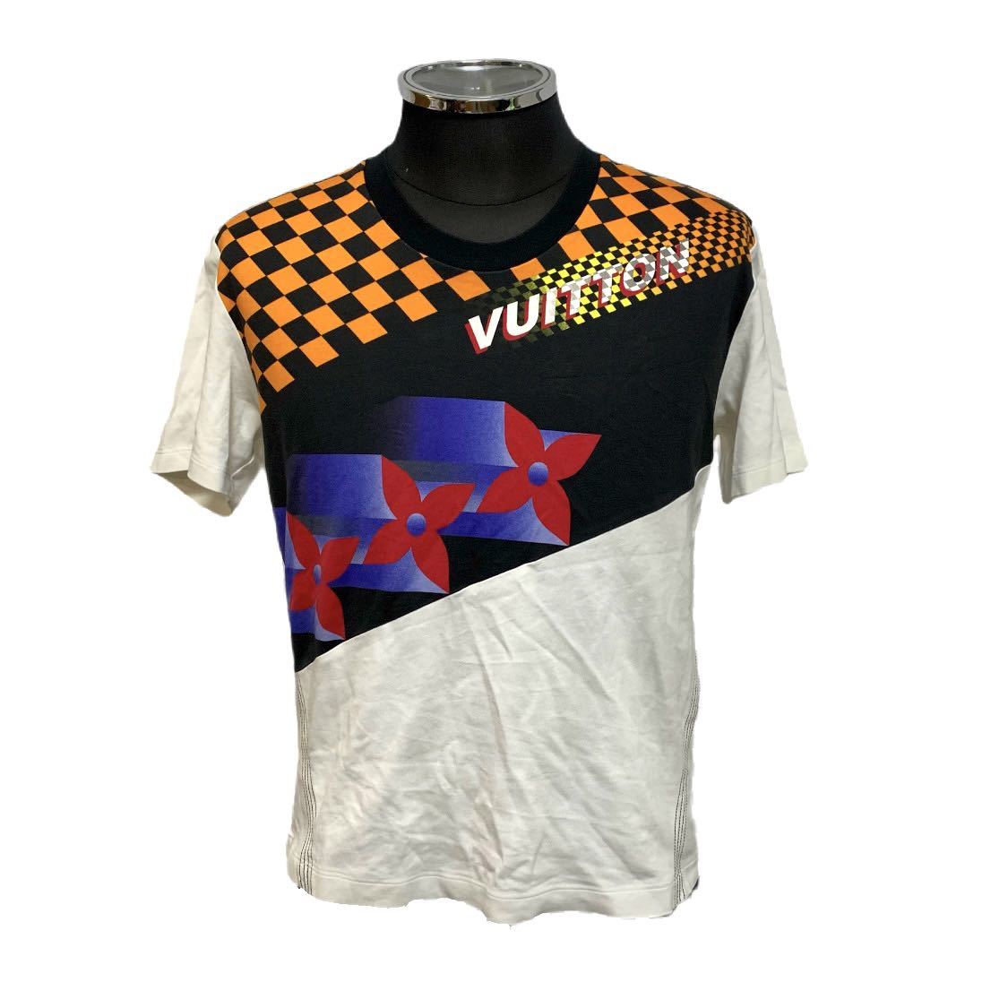 新品?正規品 FBTS09 X3W RW171A 半袖Tシャツ ロゴデザイン ダミエ柄