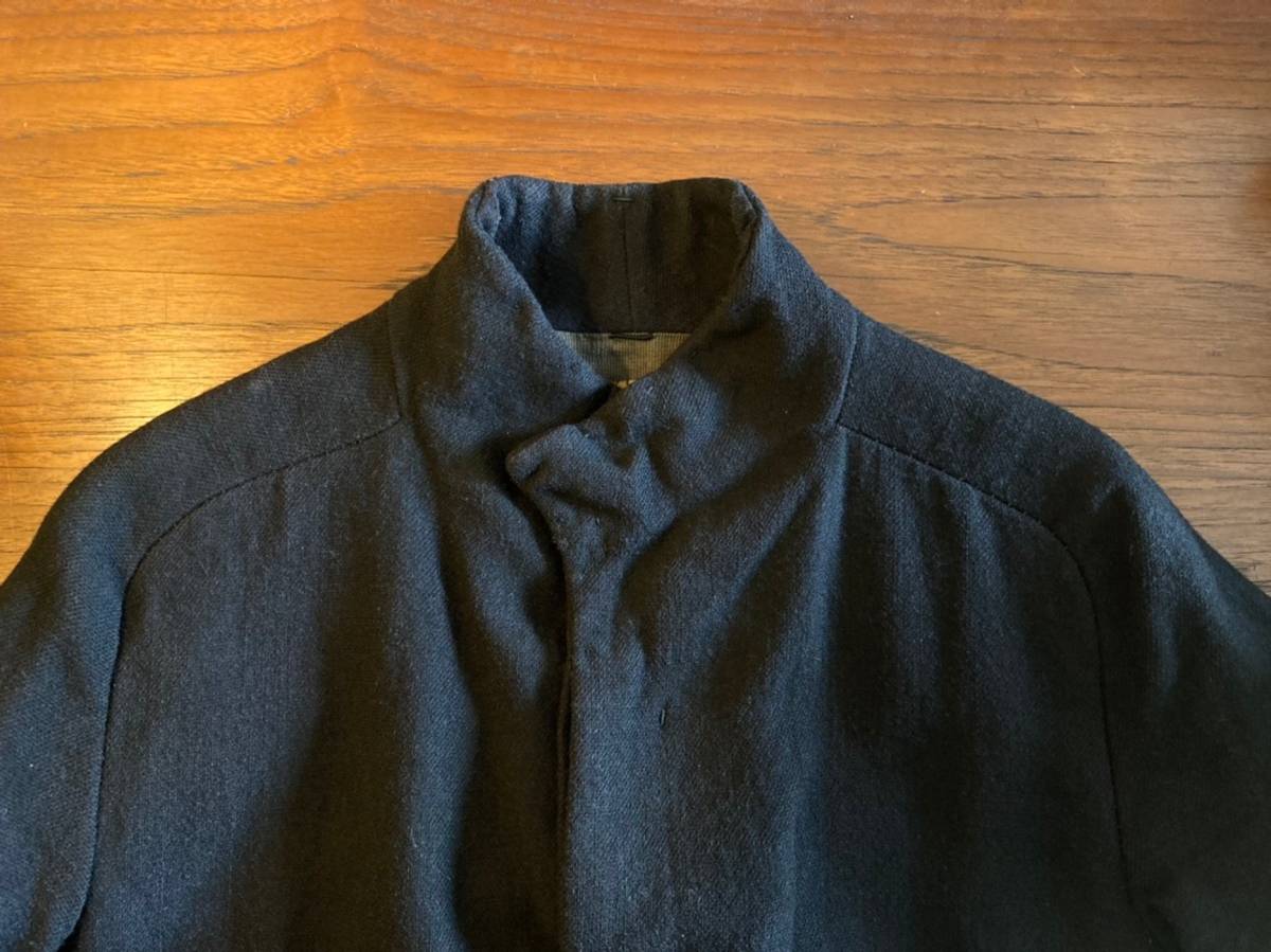 【美品】希少 LAYER-0レイヤー0 H WOOL ウール TRENCH COAT BLACK 48 カルペディエム アルティエリ ma+ LUC guidi_画像4