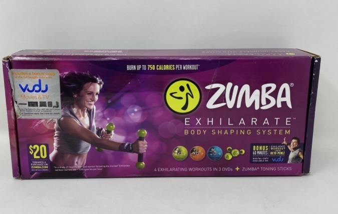 Zumba Fitness Exhilarate Body Shaping System 3 DVD Set + Toning Sticks_画像1