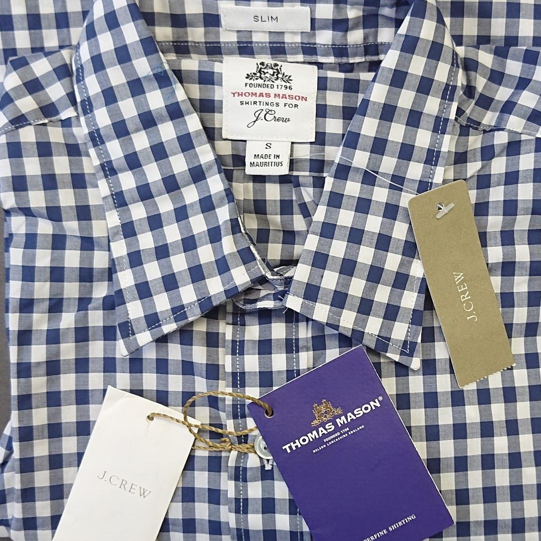 SALE! бесплатная доставка![ новый товар ] размер :S SLIM FIT J Crew Thomas Mason for J.Crew Ludlow shirt in blue gingham