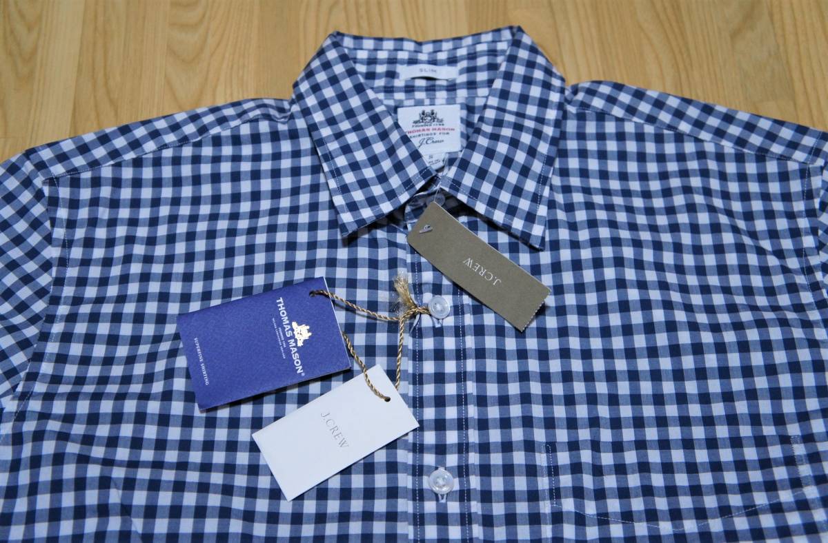 SALE! бесплатная доставка![ новый товар ] размер :S SLIM FIT J Crew Thomas Mason for J.Crew Ludlow shirt in blue gingham