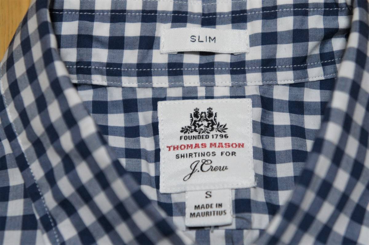 SALE! бесплатная доставка![ новый товар ] размер :S SLIM FIT J Crew Thomas Mason for J.Crew Ludlow shirt in blue gingham