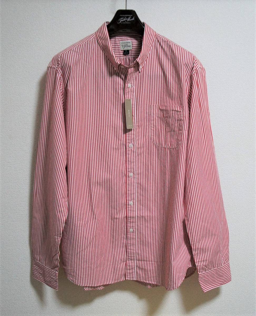 SALE！送料無料！【新品】サイズ:XL SLIM FIT J.CREW ジェイクルー WASHED BENGAL STRIPE SHIRT ボタンダウン HARVEST RED 3_画像1