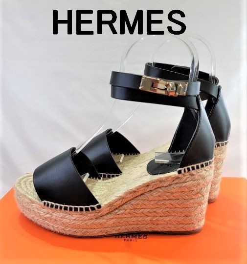 新品】エルメス HERMES ケリー金具 ウェッジソール エスパドリーユ