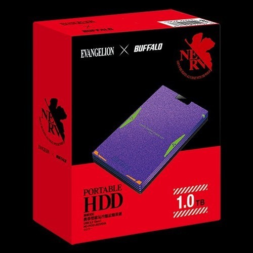 限定品 エヴァ コラボモデル BUFFALO ポータブルHDD(1TB) HD-PCG1.0U3/EVA