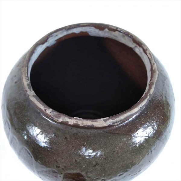 茶色の壺 花瓶 植木鉢 インテリア 置物 19cm オブジェ 骨董 陶器 茶色の壺 花瓶 植木鉢 インテリア 置物 19cm オブジェ 骨董 陶器