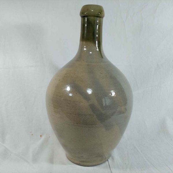 壺　花瓶　インテリア　置物　40cm　オブジェ　骨董　陶器　グレー (21_727_2)