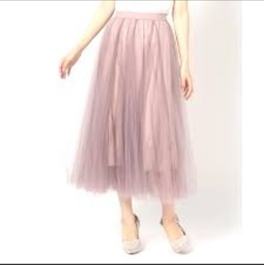 ミッシュマッシュ 未使用 チュールスカート ピンク　参考価格6490円 ふわふわ ロングスカート タグ付き
