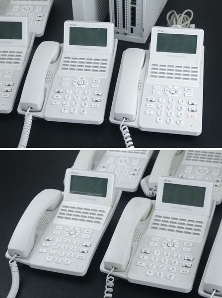 15年製!!【NTT】αA1 ビジネスフォン８点セット（A1-24STEL-1W）（A1-MES-1）（A1-2ACOGW）業務用電話機 現状品の画像4