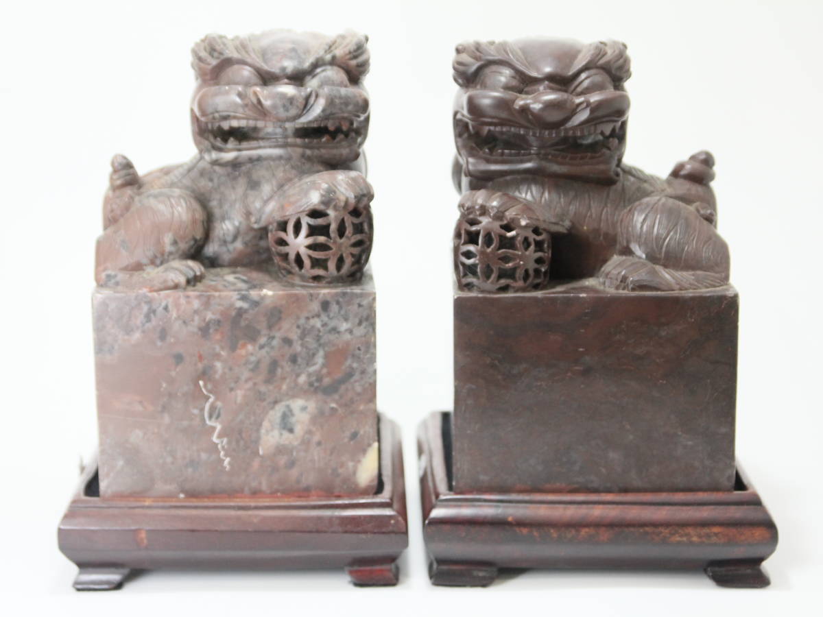 A 石製獅子古印材一対 書 中国 印章 | www.portonews.com