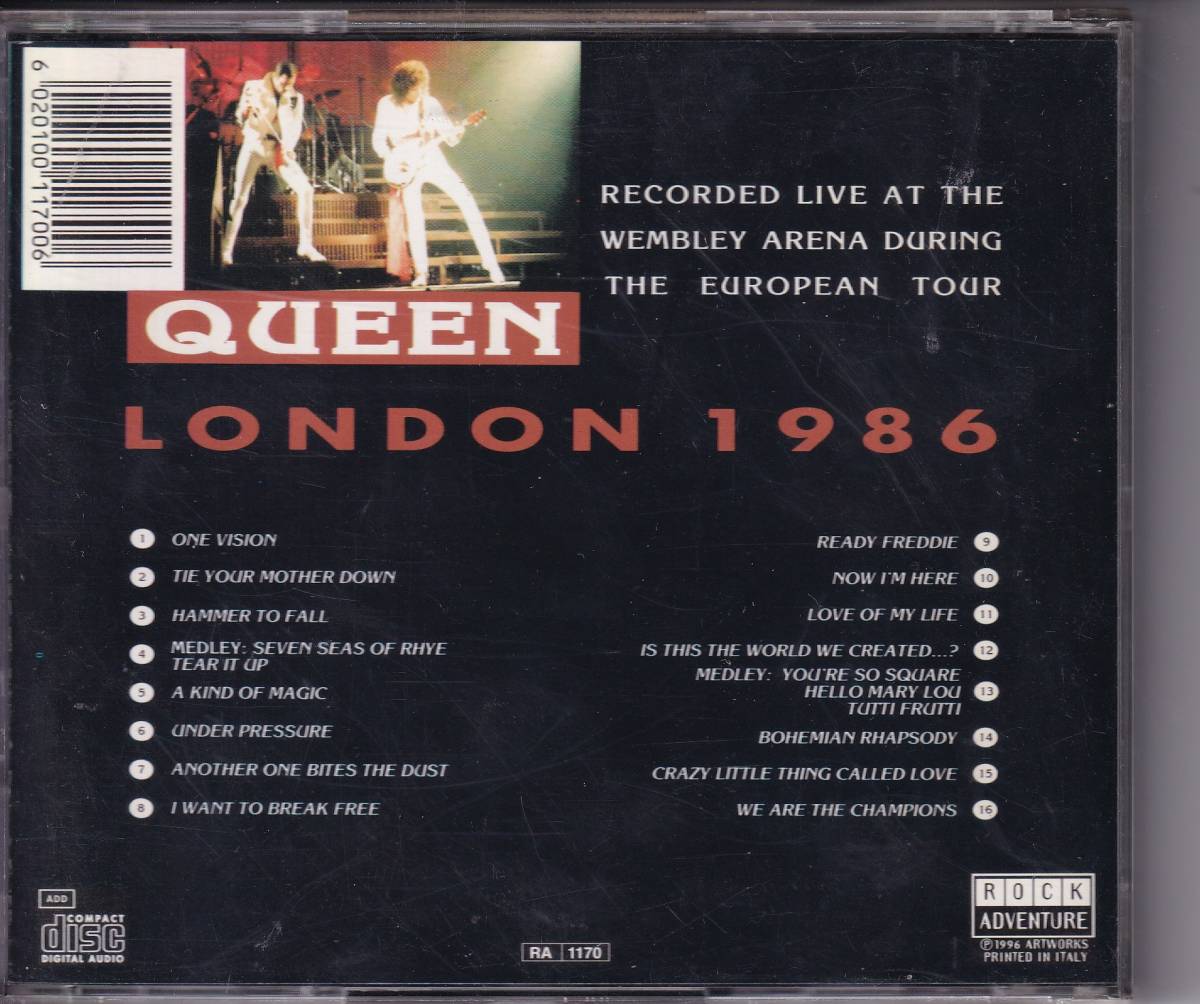 CD QUEEN / LONDON 1986 live at wembley arena _画像2