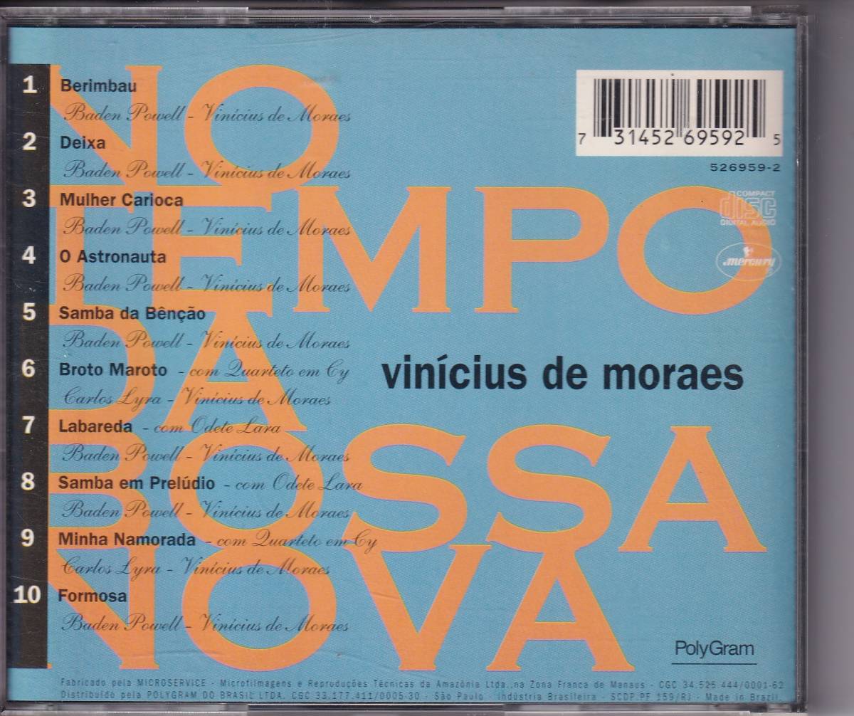 CD Vinicius De Moraes No Tempo Da Bossanova_画像2