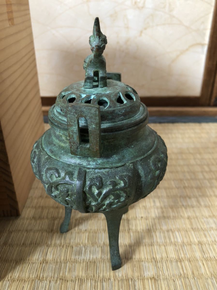 今だけ限定15%OFFクーポン発行中 476 銅製 高足獅子香炉 時代物 ...