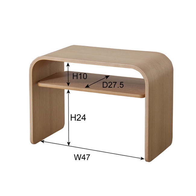 サイドテーブル 【ブラウン】 天然木化粧合板(ウォルナット) ラッカー塗装_画像6