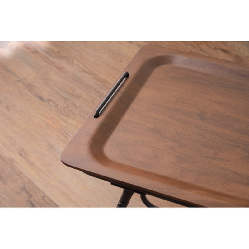 ソファサイドテーブル 【ブラウン】 天然木化粧合板(ウォルナット) ラッカー塗装 スチール(粉体塗装)_画像6