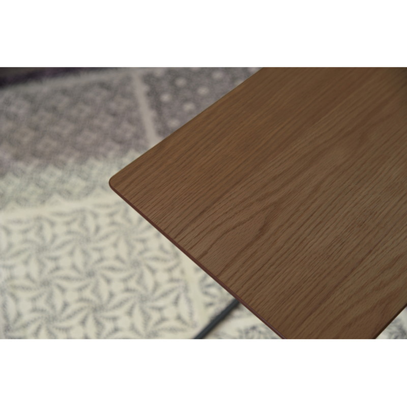 アーロン サイドテーブル 【ブラウン】 天然木化粧繊維板(オーク) スチール(粉体塗装) ラッカー塗装_画像4