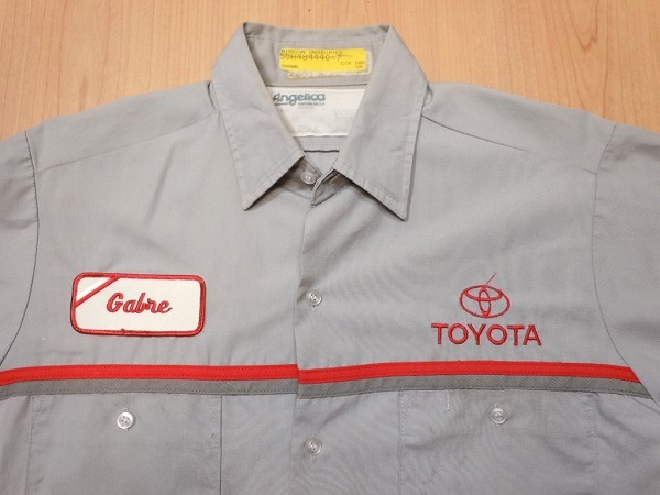  rare *USA made Toyota TOYOTA* short sleeves work shirt SMALL* old clothes *d