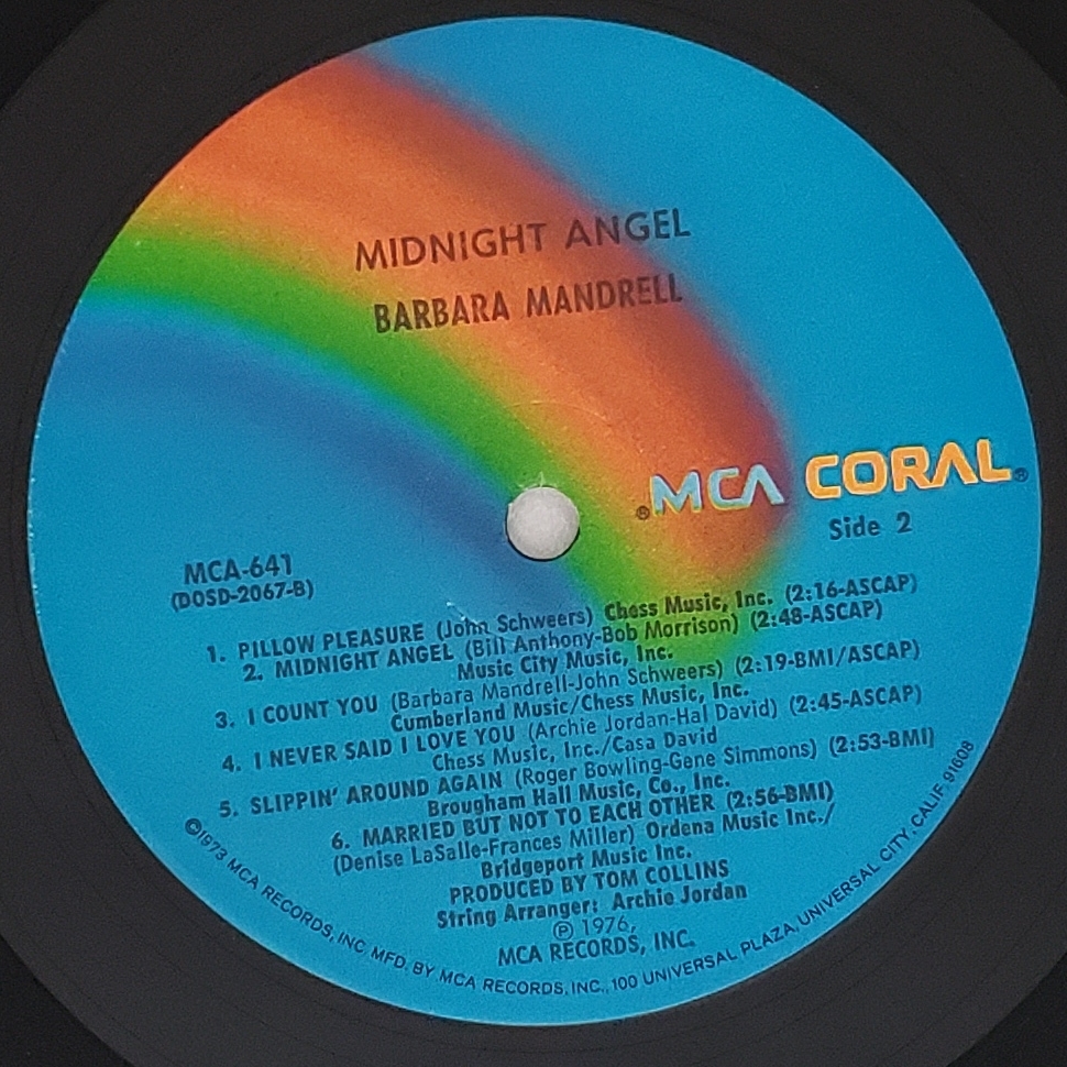 良盤屋 P-2215◆LP◆海外US盤 Country；MCA-641 バーバラ・ランドレル Barbara Mandrell Midnight Angel　 送料480 _画像8