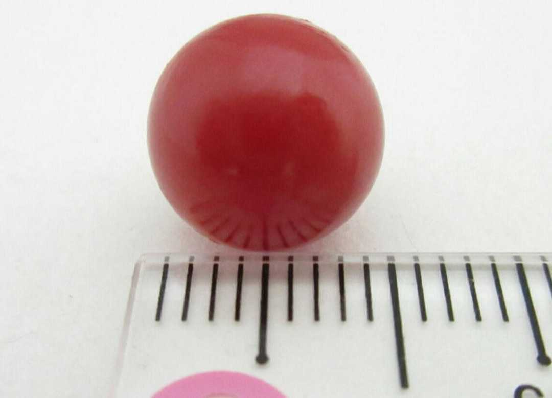 TOP】血赤珊瑚 サンゴ 9.6mm 片穴ルース リング ペンダントトップ 指輪
