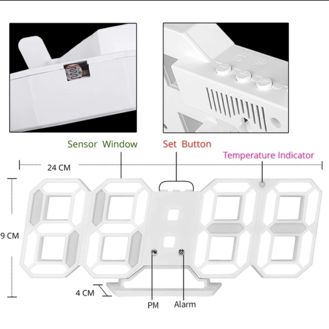 【送料無料】壁掛時計 柱時計 置時計 LED デジタル 目覚し時計 壁掛け時計_画像5