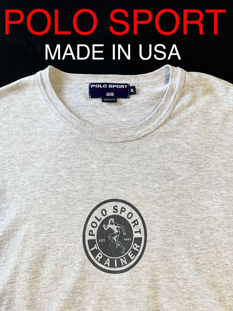 90年代 USA製 希少プリント POLO SPORT 半袖 Tシャツ POLOSPORT TRAINER アメリカ製 ポロスポーツRalph Lauren 90's VINTAGEラルフローレン_画像1