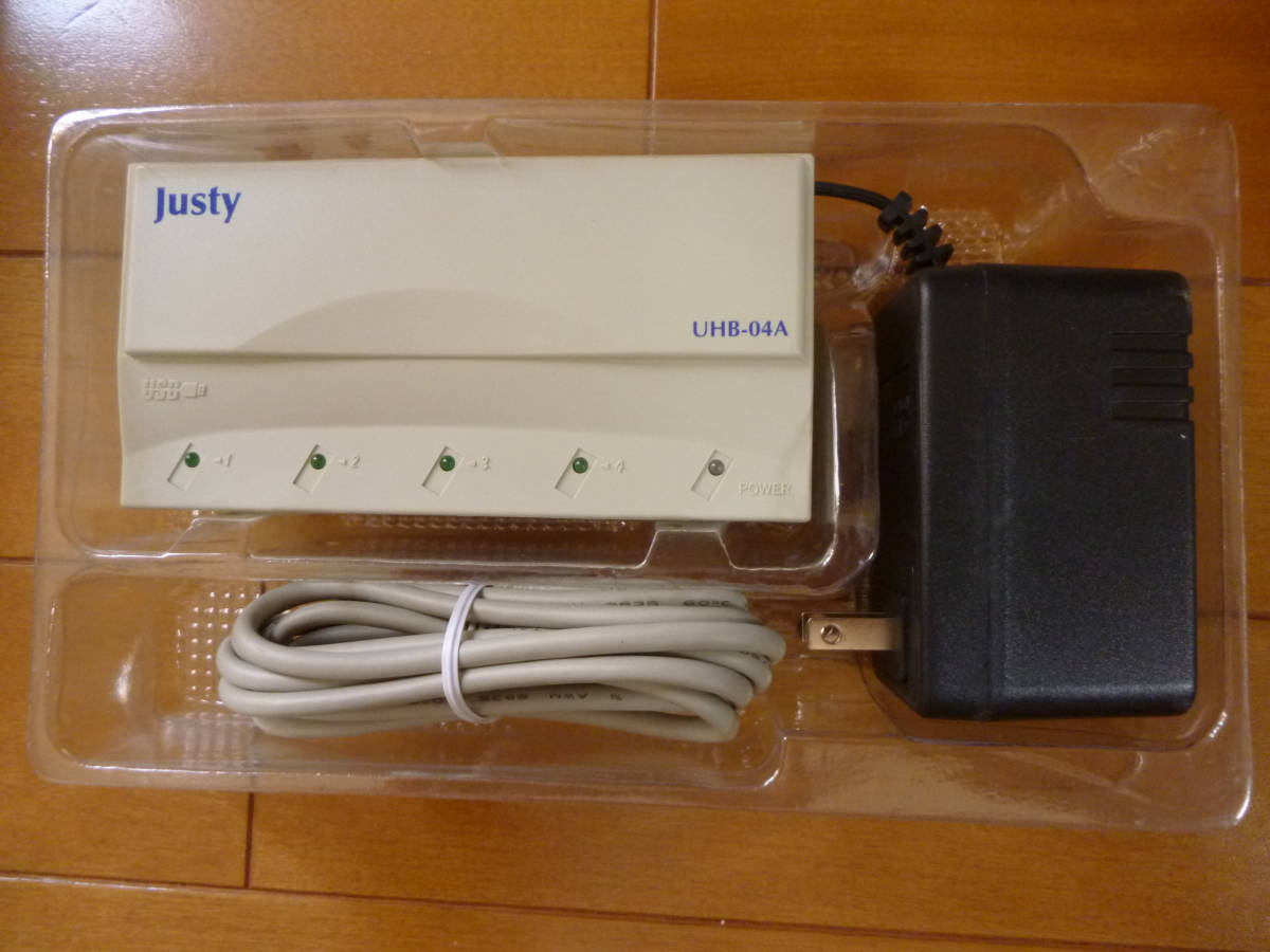 ジャンク・未使用／Justy　UHB-04A　USB　HUB　1台／4ポート　トライコーポレーション　PC98　NXシリーズ　OHCI　UHCI_画像3