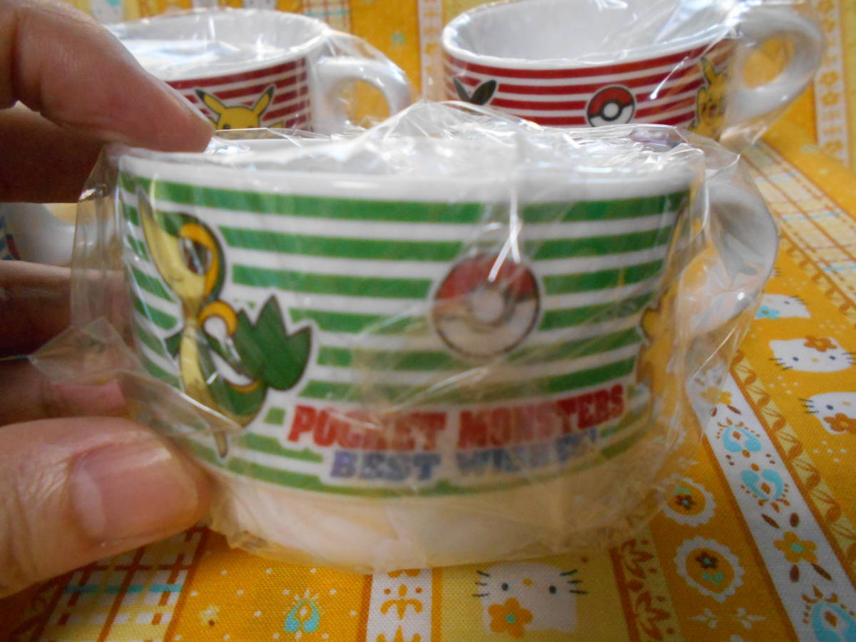 ! Pokemon new goods Pocket Monster pizza -la ceramics made start  King cup 4 piece set 