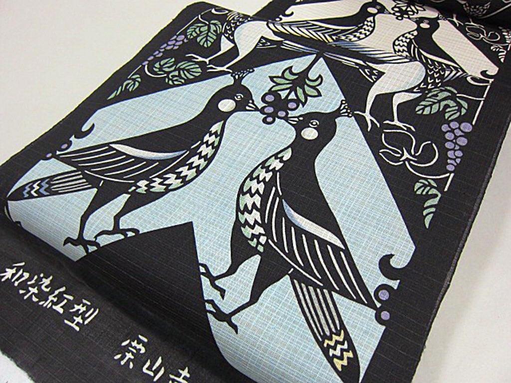 予約販売 夏物 九寸名古屋帯 インドシルク ムガ 栗山吉三郎 和染紅型