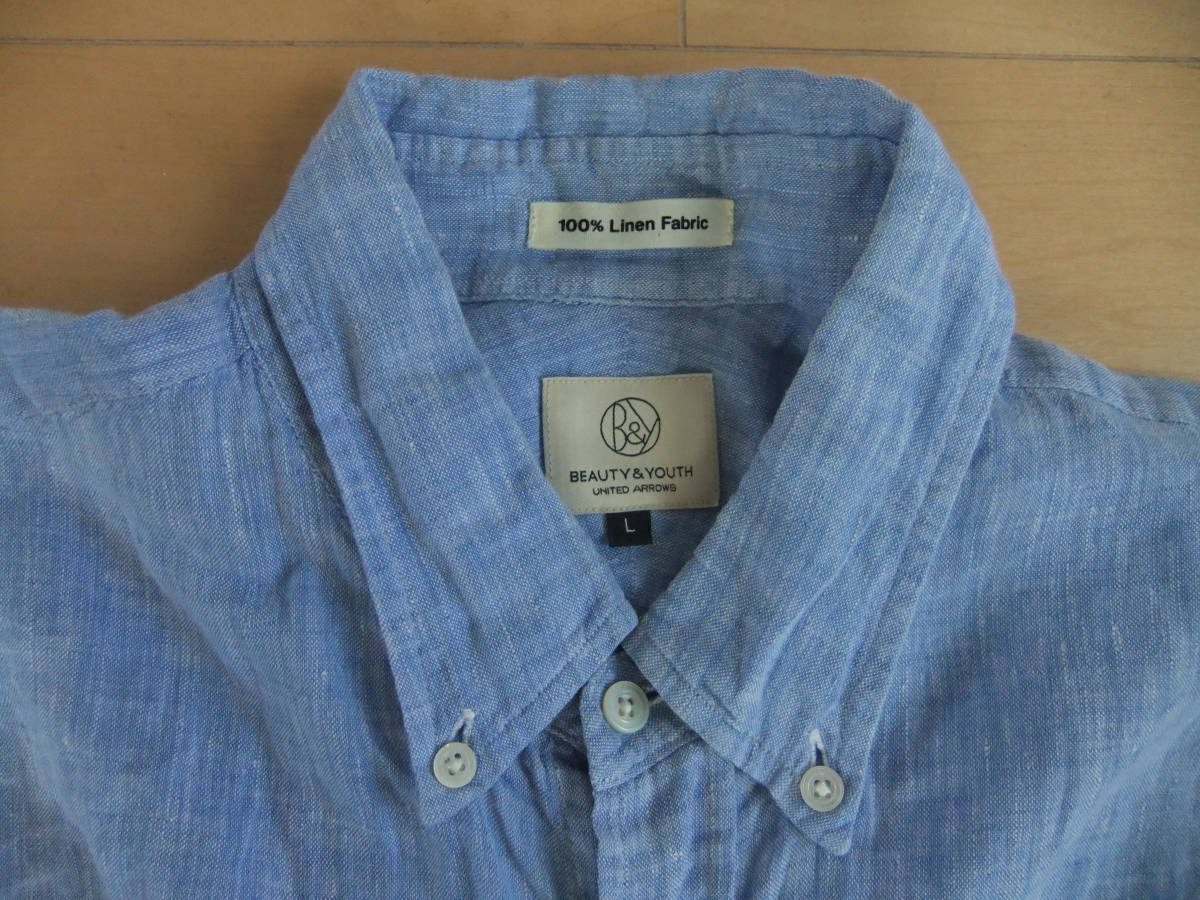 BEAUTY & YOUTH LINEN SHIRTS L リネンシャツ _画像2