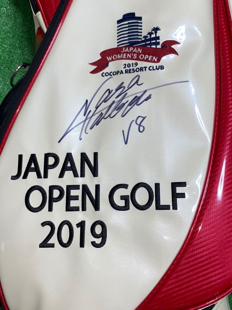 東京オリンピック2020 ゴルフ JLPGA 畑岡奈紗 V8 直筆サイン入り 2019 日本女子オープンゴルフ選手権 大会記念キャディバッグ 新品未使用_画像1