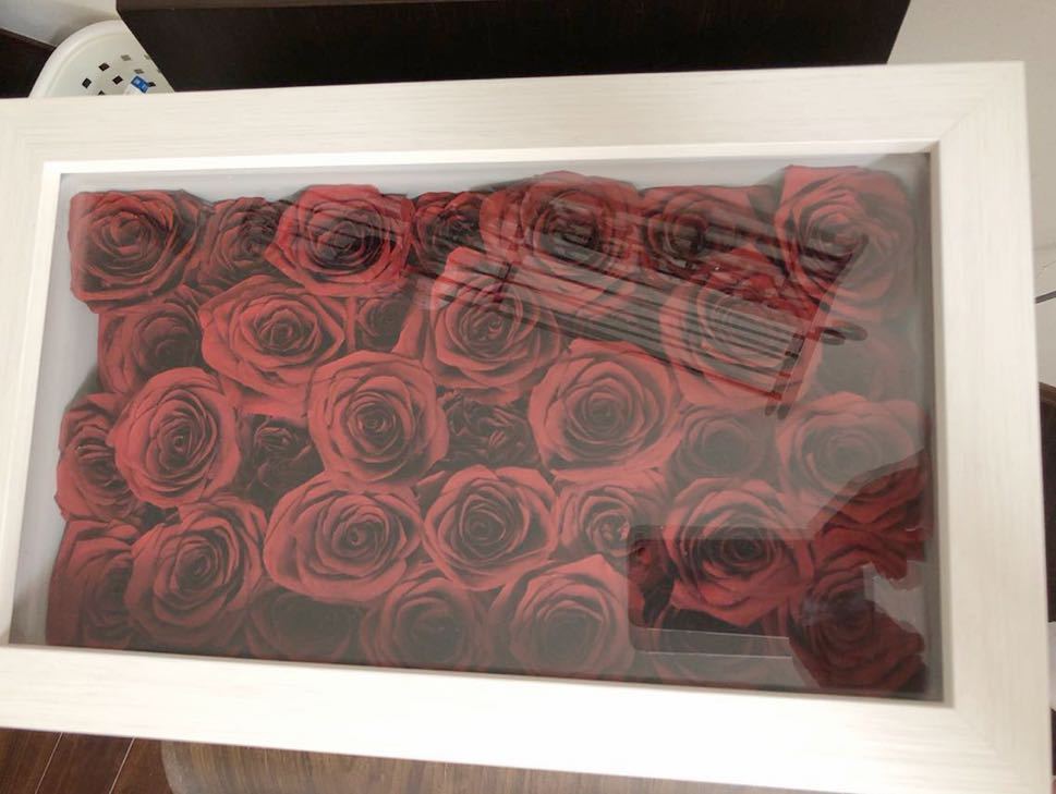 Kannax バラ　薔薇　ドライフラワー グランデ 外寸 H381 × W237 × D146mm 白地木目　79200円相当　酸化と紫外線からお花を守る構造　花_画像1