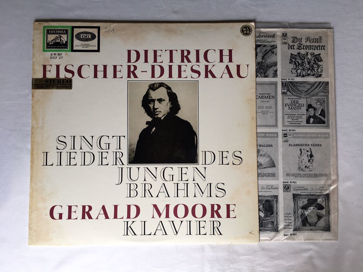 [ покрытие жакет / Германия запись ]Dietrich FIscher-Dieskau / Singt Lieder Des Jungen Brahms EMI ELECTROLA GERMANY E91327