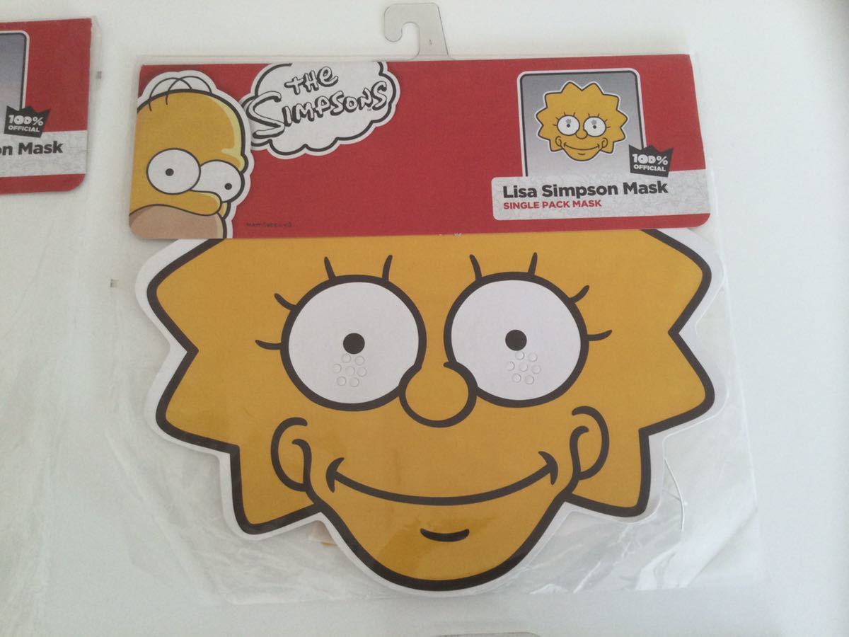 ●THE SIMPSONS(ザ・シンプソンズ) MASK(マスク・お面)/ホーマー、バート、マギー、リサ/４個セット/紙製_画像3