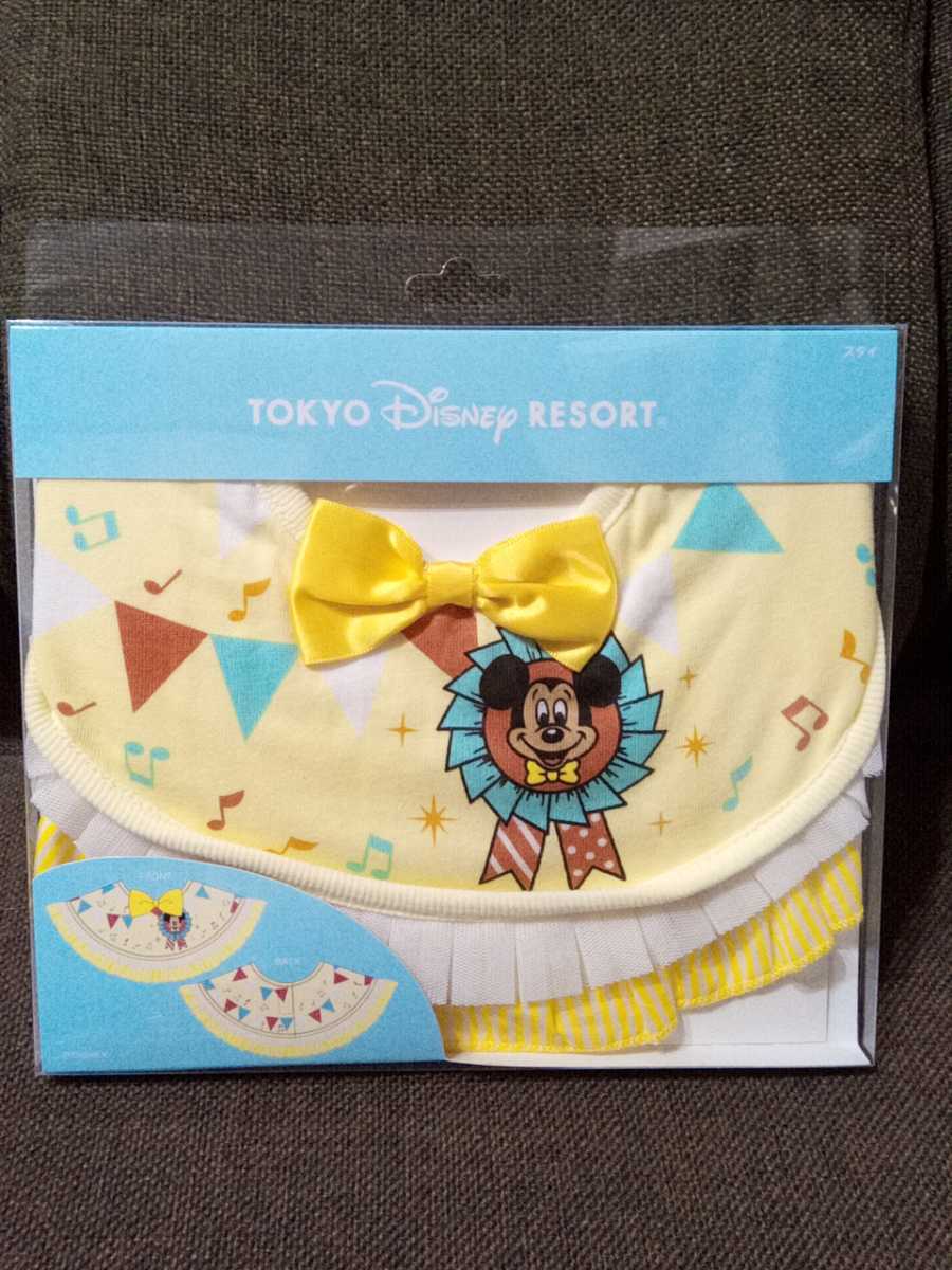 TDR ディズニー　スタイ　よだれかけ　ミッキー　フリフリ　出産祝いにも_画像1