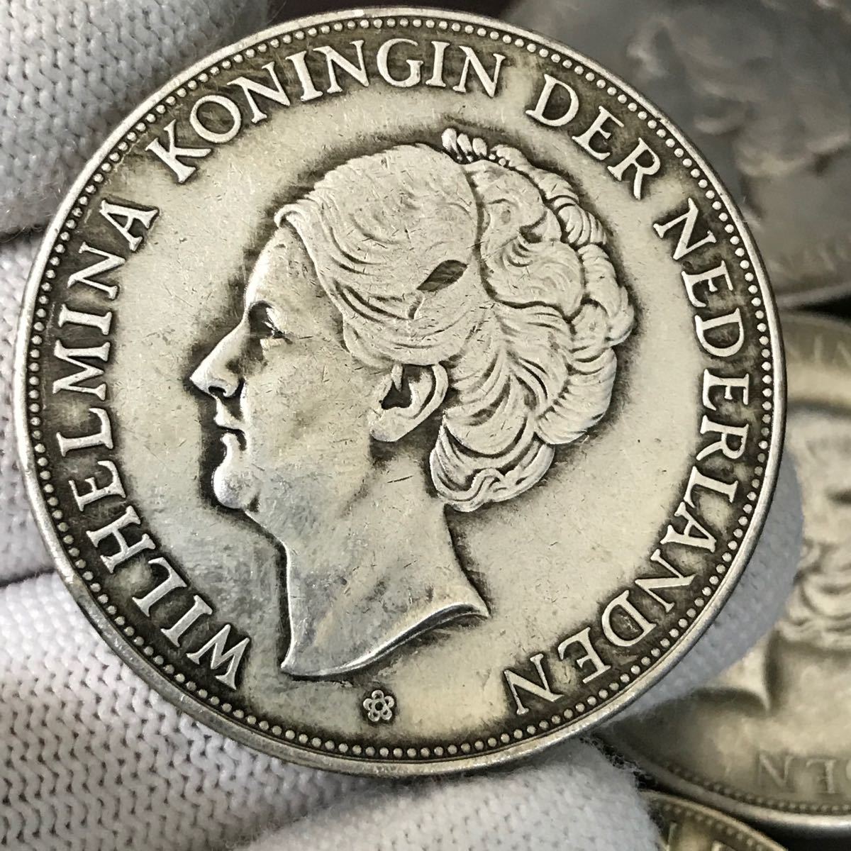 オランダ2 1/2 ギルダ銀貨 古銭 アンティークコイン 美品 10枚セット